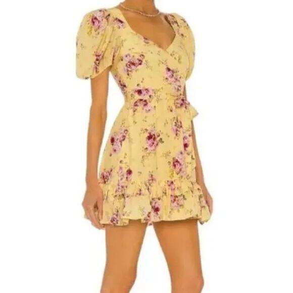 NWT Likely Quinn Snapdragon Floral Mini Dress Puff Sleeve Sweetheart S - Picture 9 of 10